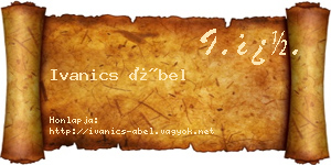 Ivanics Ábel névjegykártya